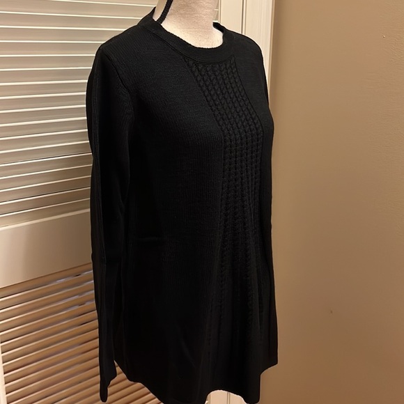 Soft Surroundings Sydney Cable Wool Blend Sweater in Black - Picture 6 of 15